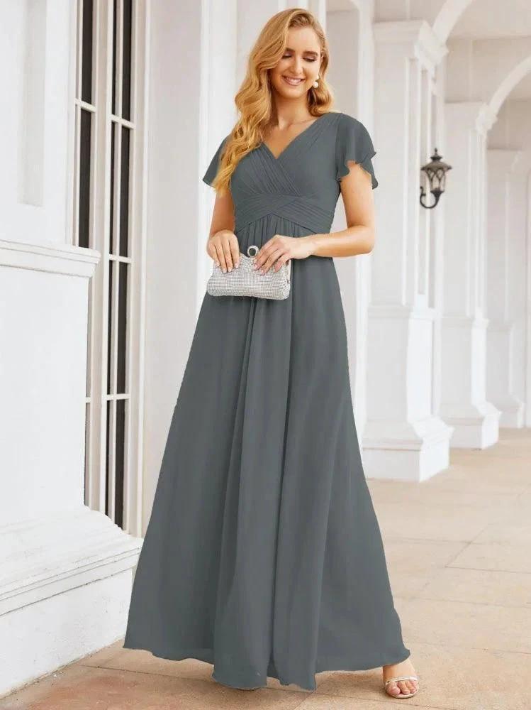 Numbersea Formal Prom Gowns for Mother of The Bride Cap Sleeves Bridesmaid Dress 28047