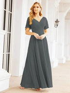 Numbersea Formal Prom Gowns for Mother of The Bride Short Sleeves Bridesmaid Dress 28049