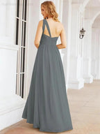 Numbersea One Shoulder Bridesmaid Dresses Long Maxi Formal Evening Party Prom Gowns 28061