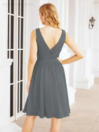 Numbersea Homecoming Dresses Knee Length Skirt V Back 28062
