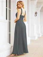 Numbersea Crisscross Halter Bridesmaid Dresses for Party Wedding Evening Prom Maxi Ball Gowns 28053