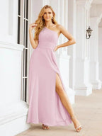 Numbersea One Shoulder Bridesmaid Dresses Long Formal Prom Gowns 28048