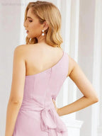 Numbersea One Shoulder Bridesmaid Dresses Long Formal Prom Gowns 28048