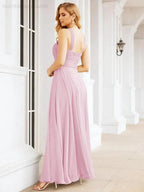 Numbersea Crisscross Halter Bridesmaid Dresses for Party Wedding Evening Prom Maxi Ball Gowns 28053