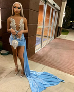 tight blue mini homecoming dress party dress Y72