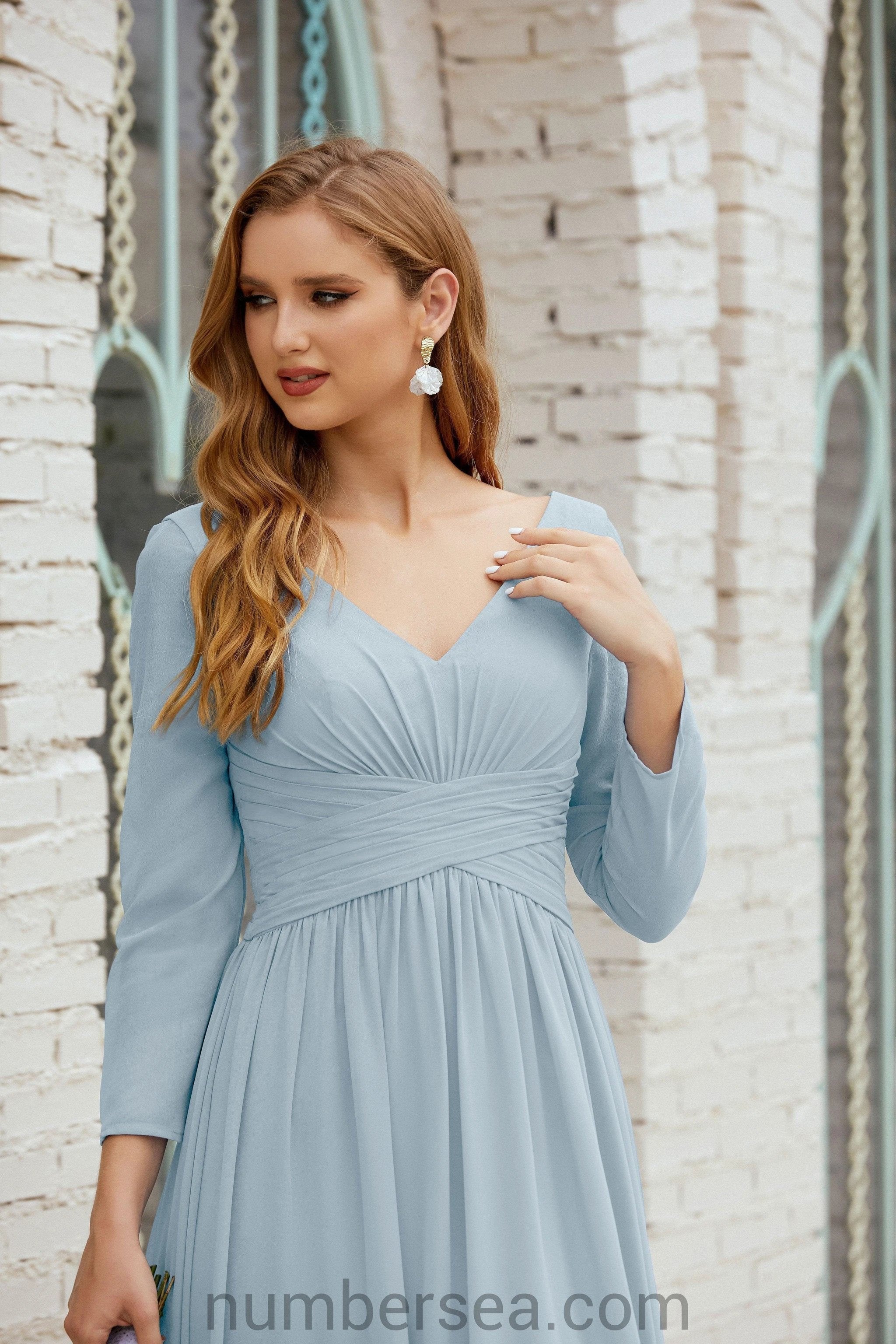 Numbersea Bridesmaid Dress Chiffon Formal Party Dress Evening Dress 28016