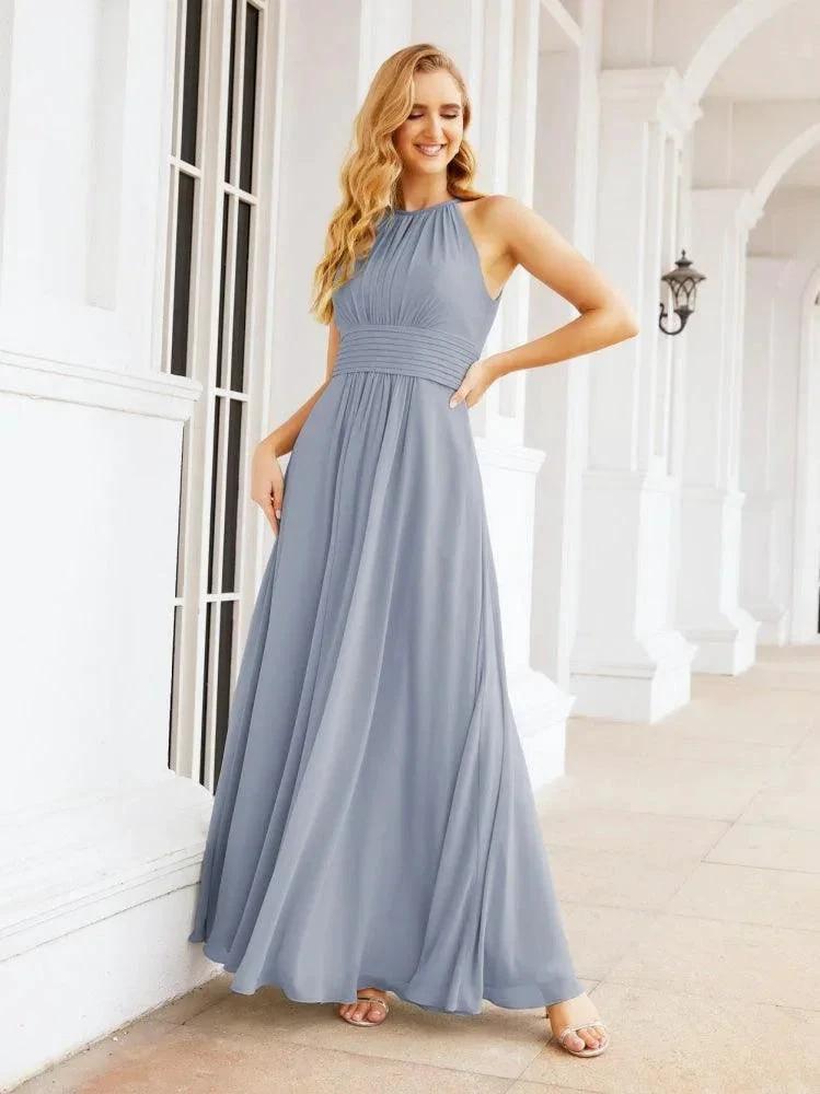 Numbersea Keyhole Bridesmaid Dresses Sleeveless Formal Evening Party Prom Gowns 28043