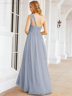 Numbersea One Shoulder Bridesmaid Dresses Long Maxi Formal Evening Party Prom Gowns 28061