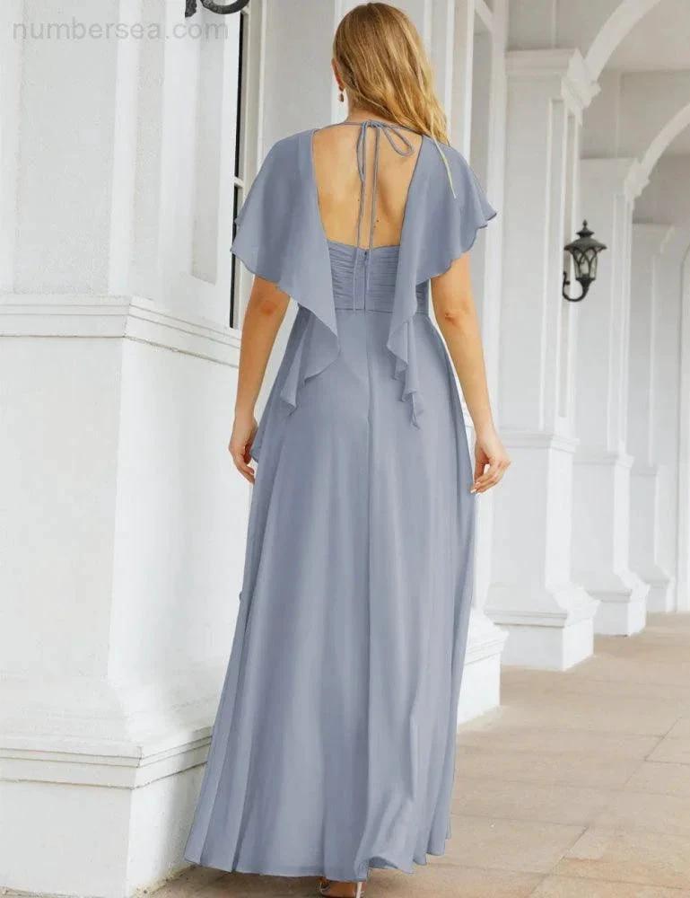 Numbersea Bridesmaid Dresses Backless Formal Prom Gowns for Evening Party Mother of The Bride Dress 28040