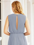 Numbersea Sleeveless Long Bridesmaid Dress A line Formal Evening Prom Gown 28025