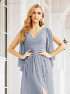 Numbersea Bridesmaid Dresses with Split for Wedding Party Flutter Sleeves 28045