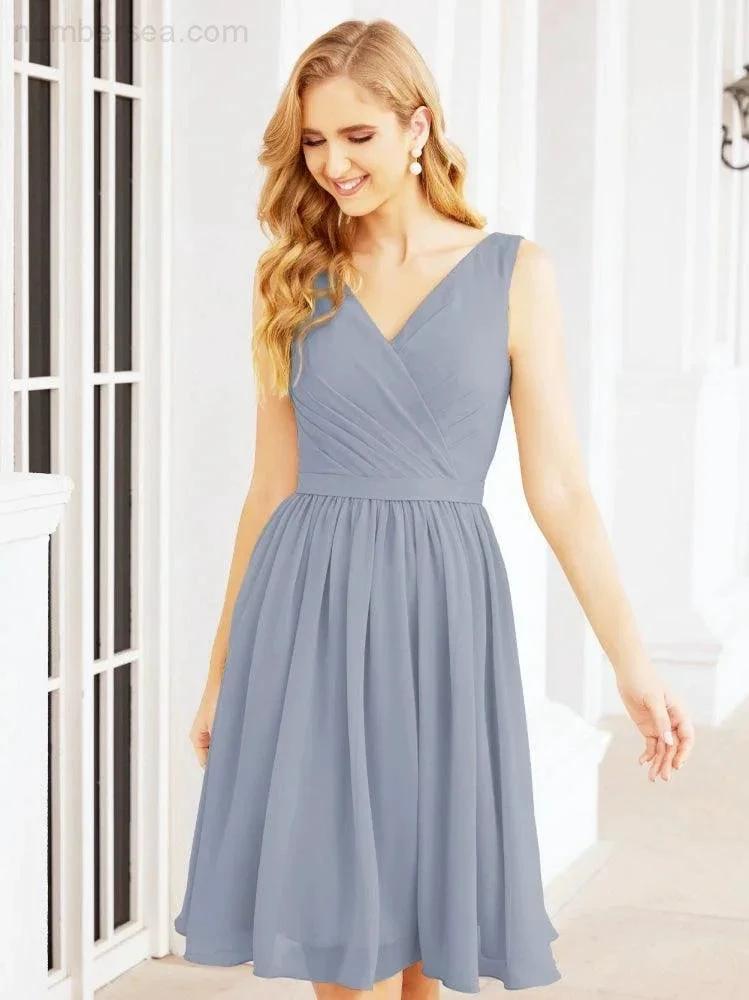 Numbersea Homecoming Dresses Knee Length Skirt V Back 28062