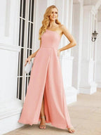 Numbersea Women's One Shoulder Formal Prom Gowns for Mother of The Bride Side Slit Bridesmaid Dresses 28052