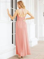 Numbersea Spaghetti Strap Bridesmaid Dresses V-Neck Long A-Line Formal Prom Gowns 28063