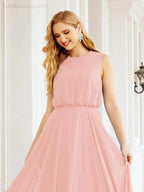 Numbersea Sleeveless Long Bridesmaid Dress A line Formal Evening Prom Gown 28025