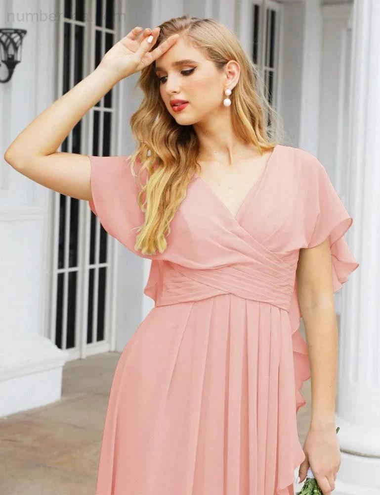 Numbersea Bridesmaid Dresses Backless Formal Prom Gowns for Evening Party Mother of The Bride Dress 28040