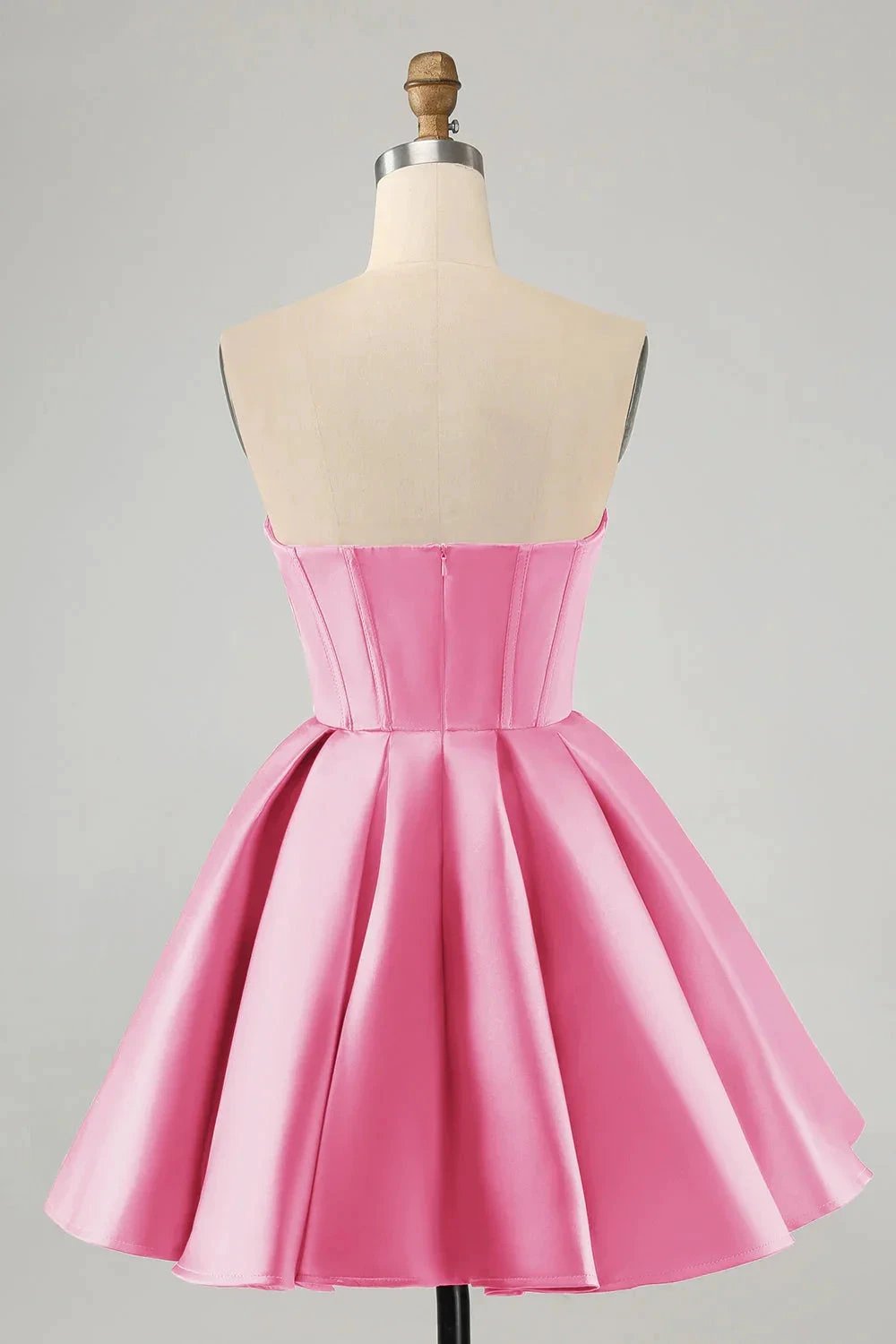 Cute A Line Sweetheart Corset Short Fuchsia Homecoming Dress with Beading