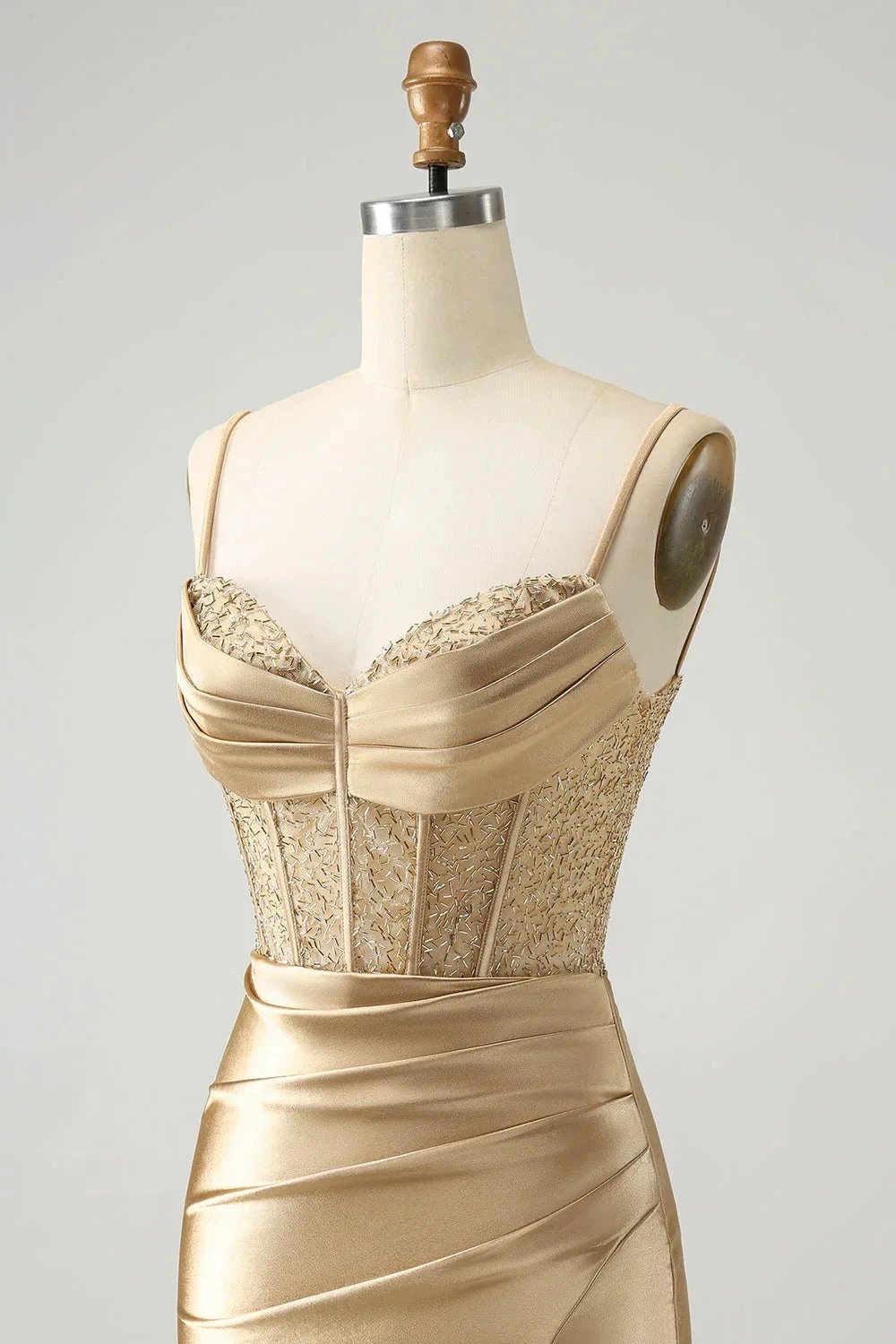 Gold Corset Short Homecoming Dress with Lace Up Back