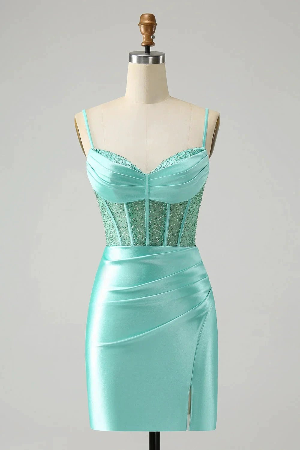 Gold Corset Short Homecoming Dress with Lace Up Back