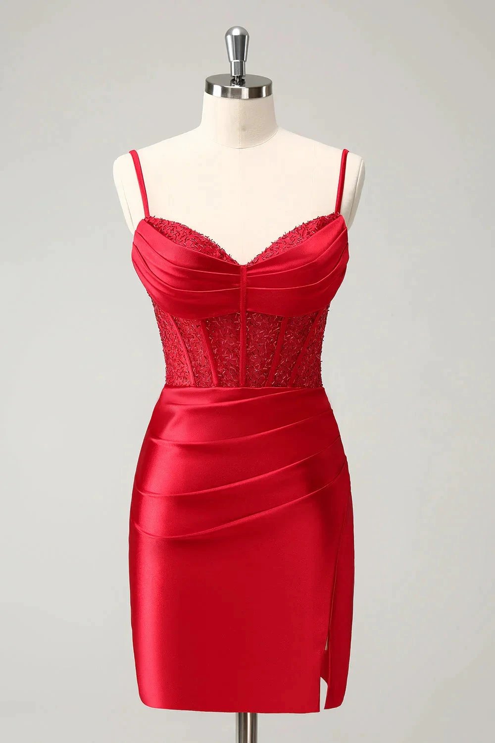 Gold Corset Short Homecoming Dress with Lace Up Back
