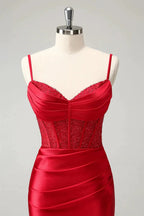 Red Corset Short Homecoming Dress with Lace Up Back