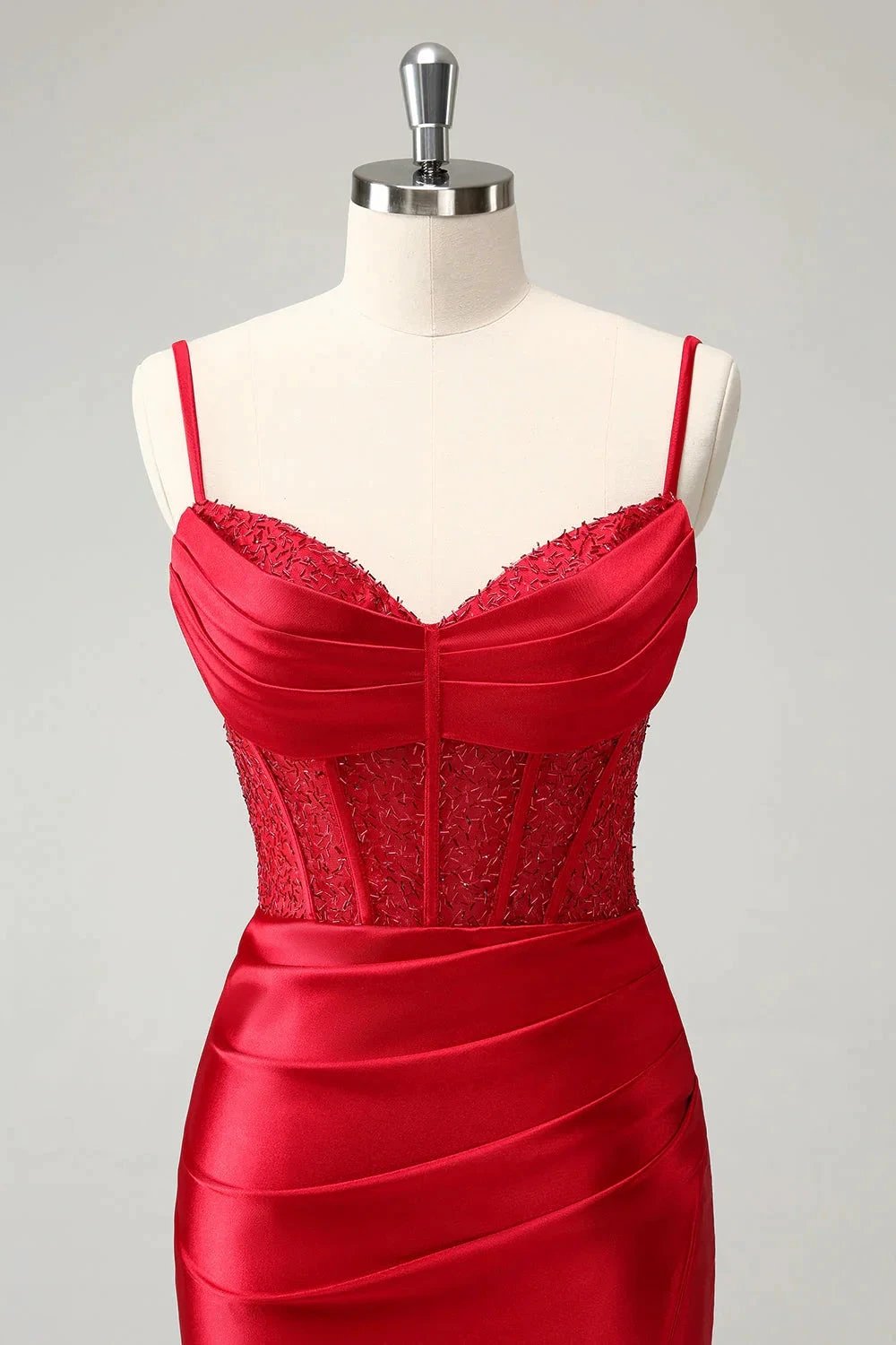 Red Corset Short Homecoming Dress with Lace Up Back