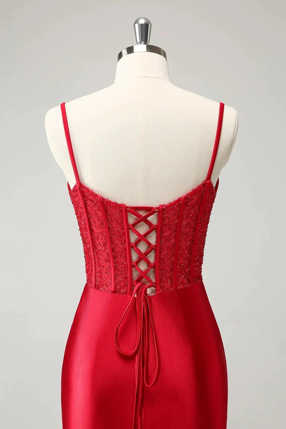 Red Corset Short Homecoming Dress with Lace Up Back