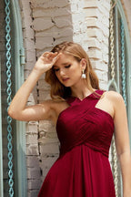 Halter Bridesmaid Dresses Formal Cocktail Prom Gown 28015
