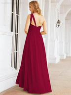 Numbersea One Shoulder Bridesmaid Dresses Long Maxi Formal Evening Party Prom Gowns 28061
