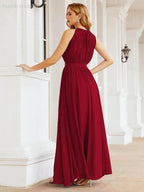 Numbersea Halter Bridesmaid Dress Empire Waist Formal Evening Prom Gown for Mother of The Bride 28030