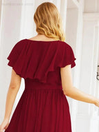Bridesmaid Dresses with Flutter Sleeves Formal Evening Party Prom Gowns 28044