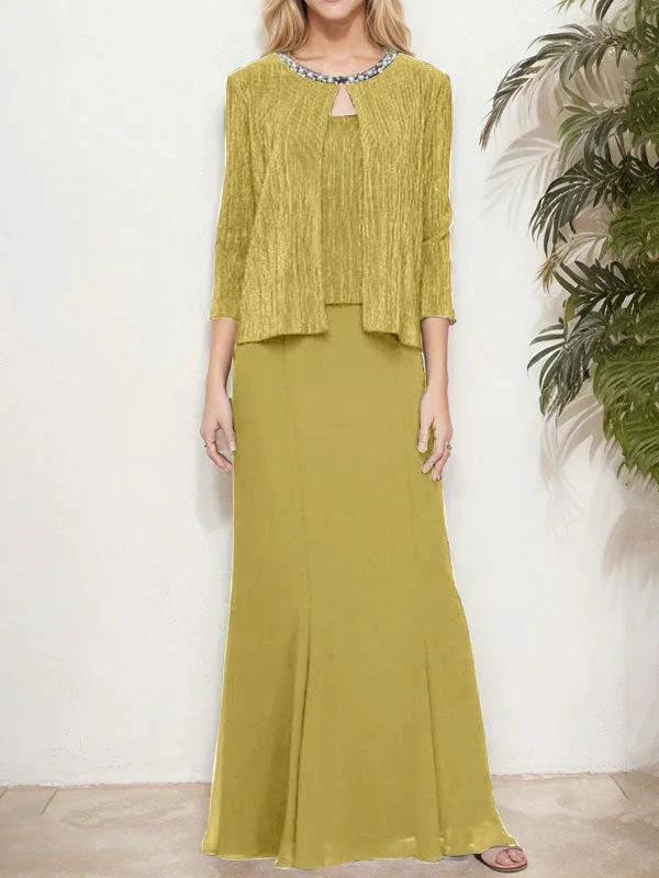 Metallic Mock Two-Piece Gown with Jacket