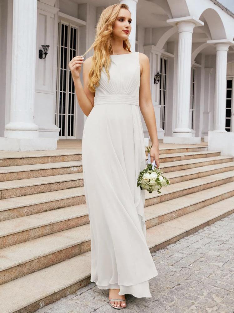 Numbersea Bridesmaid Dresses for Wedding Ruffles Long Formal Prom Gowns 28039