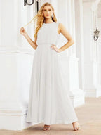 Numbersea Sleeveless Long Bridesmaid Dress A line Formal Evening Prom Gown 28025