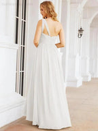Numbersea One Shoulder Bridesmaid Dresses Long Maxi Formal Evening Party Prom Gowns 28061