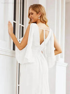 Numbersea Bridesmaid Dresses with Split for Wedding Party Flutter Sleeves 28045