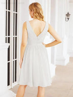 Numbersea Homecoming Dresses Knee Length Skirt V Back 28062
