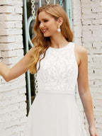 Lace Bridesmaid Dress Floor Length Evening Gowns with Pockets 28017
