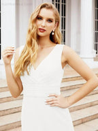 Formal Prom Gown Elegant V-Neck Sleeveless Bridesmaid Dresses for Wedding Party 28037