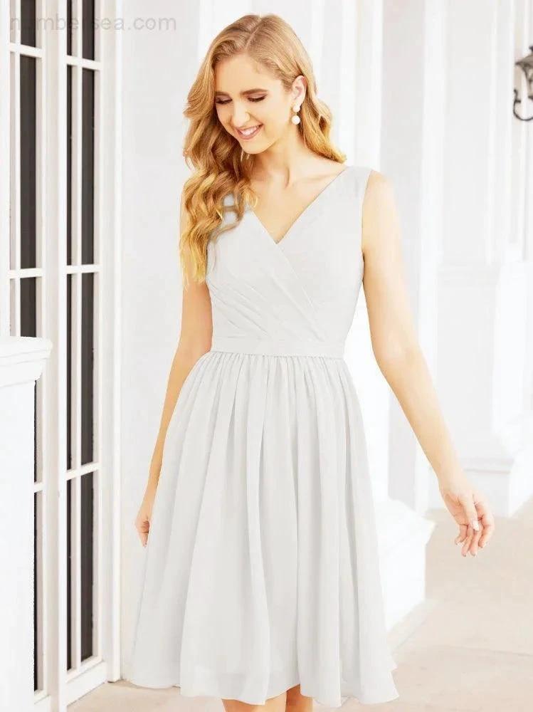 Numbersea Homecoming Dresses Knee Length Skirt V Back 28062