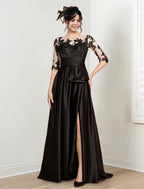 A-Line/Princess Jewel Neck Floor-Length Mother of the Bride Dresses