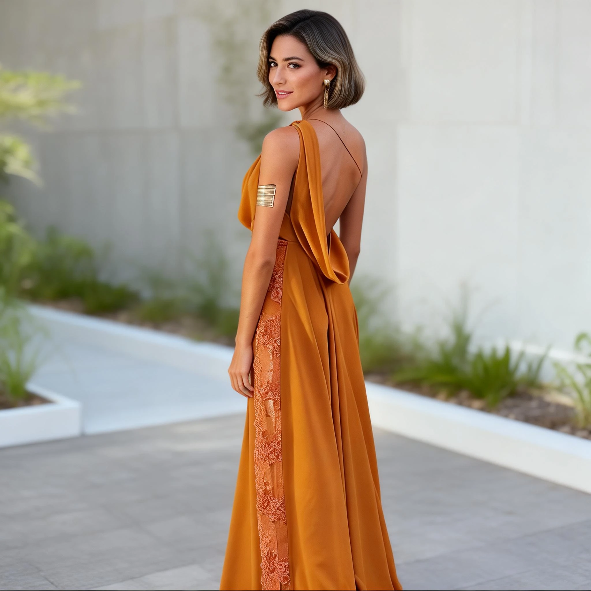 Chic One Shoulder Prom Dress With Split Trendy Evening Dress Y6248