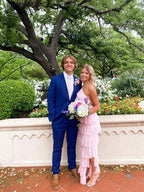 Charming Pink Long Prom Dress Chic Evening Dress Y419