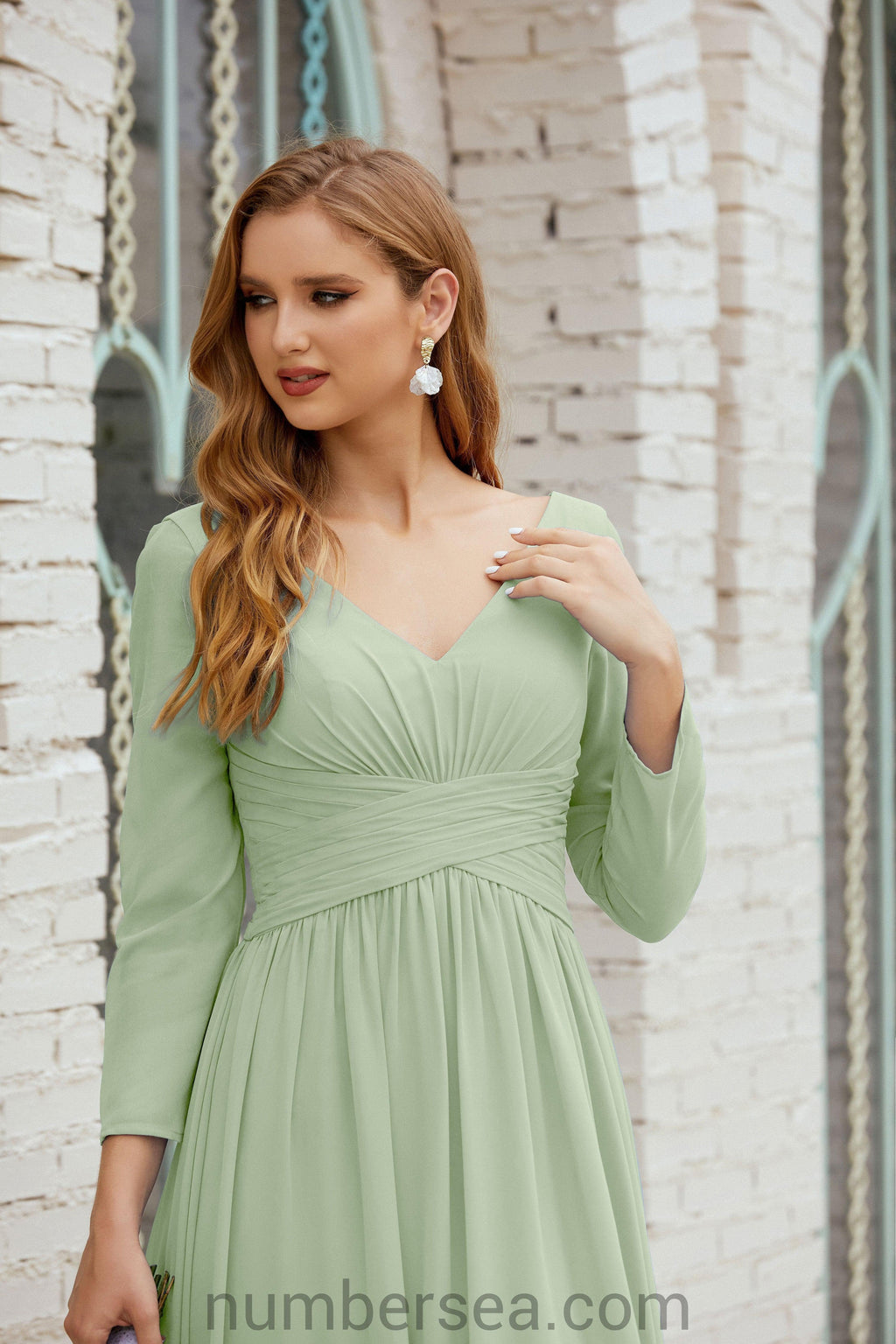Numbersea Bridesmaid Dress Chiffon Formal Party Dress Evening Dress 28016