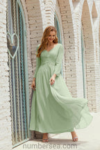 Numbersea Bridesmaid Dress Chiffon Formal Party Dress Evening Dress 28016
