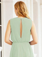 Numbersea Sleeveless Long Bridesmaid Dress A line Formal Evening Prom Gown 28025