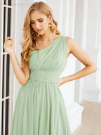 Numbersea One Shoulder Bridesmaid Dresses Long Maxi Formal Evening Party Prom Gowns 28061