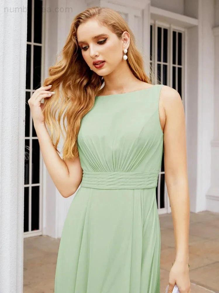 Numbersea Bridesmaid Dresses for Wedding Ruffles Long Formal Prom Gowns 28039