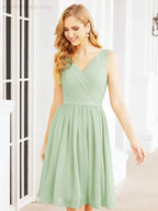Numbersea Homecoming Dresses Knee Length Skirt V Back 28062