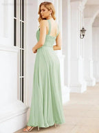 Numbersea Crisscross Halter Bridesmaid Dresses for Party Wedding Evening Prom Maxi Ball Gowns 28053